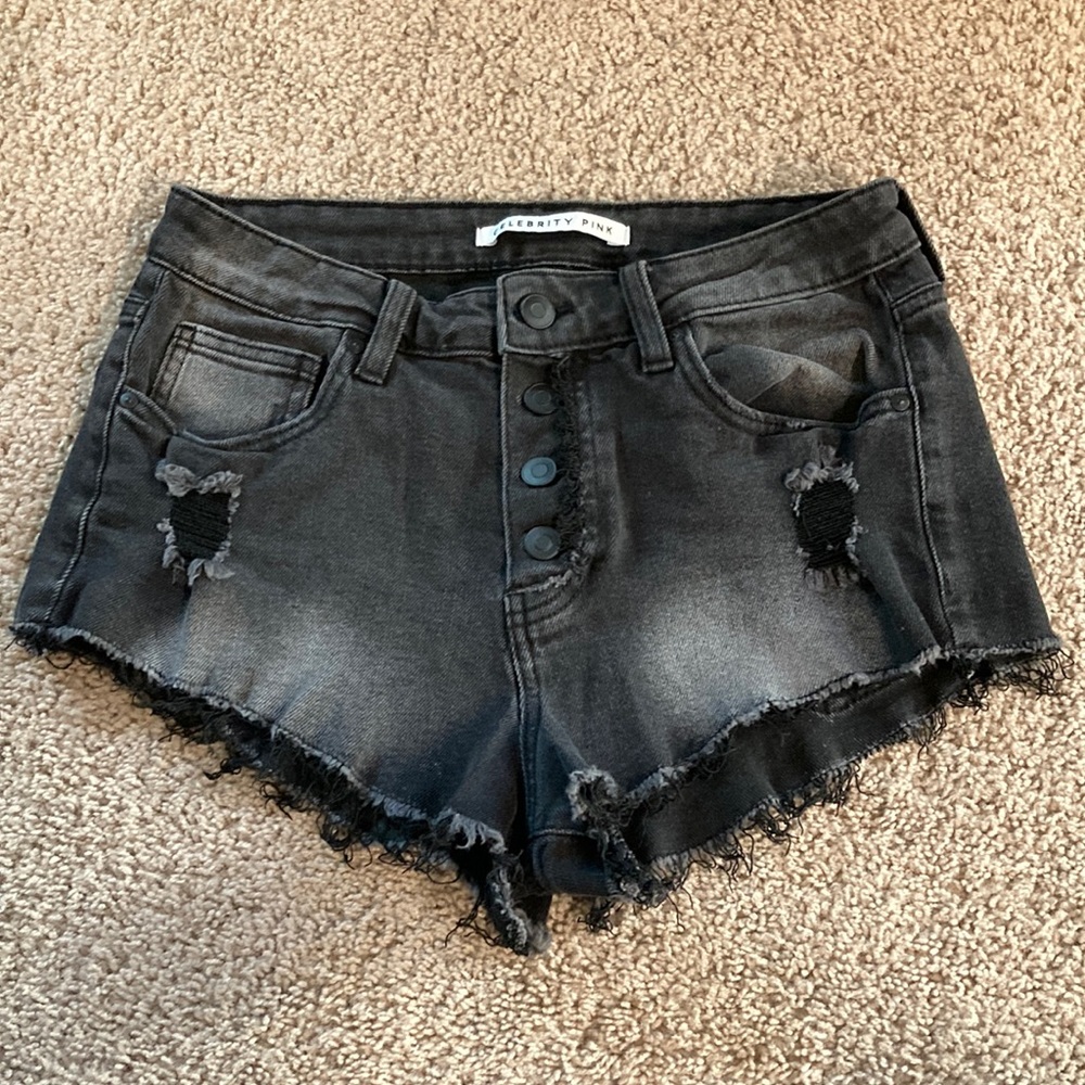 Distressed high waisted shorts